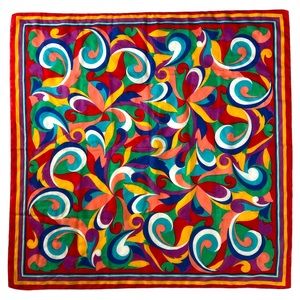 Vintage Abstract Silky Colorful Scarf